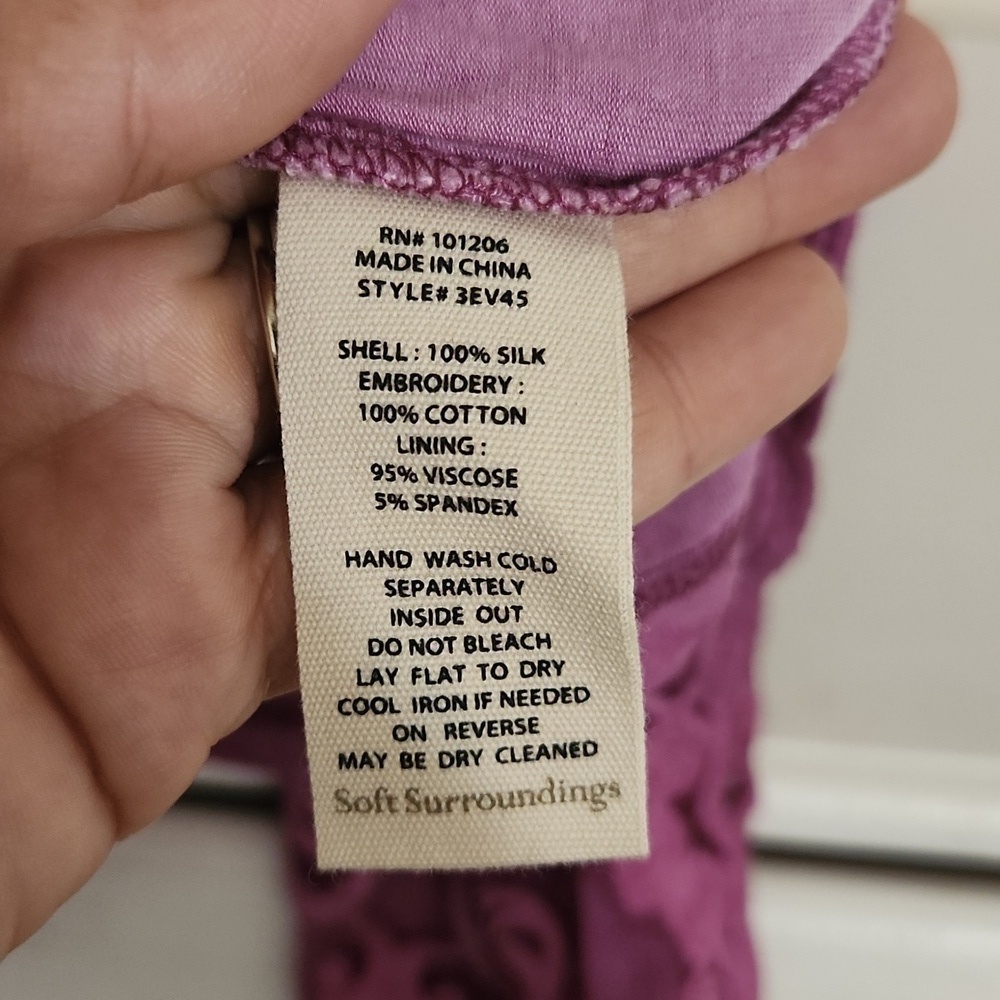 Soft Surroundings Hermosa Silk Tunic Dress P Large Plumberry Holidays Luxury - Picture 11 of 16